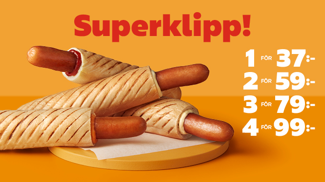 superklipp bild på korv