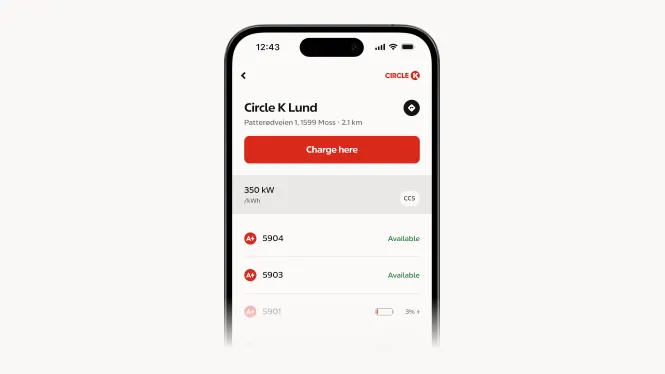 Bild av laddare i appen