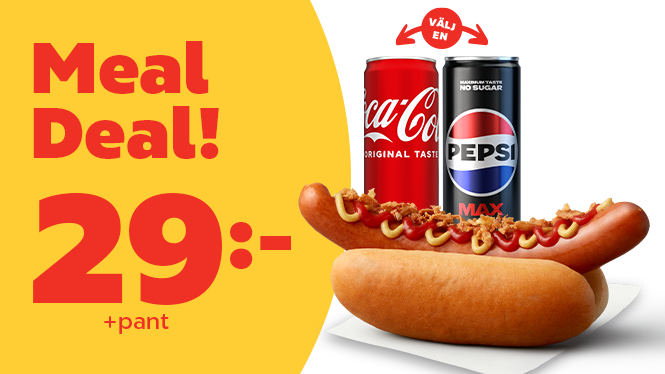 Meal deal korv och burkdryck