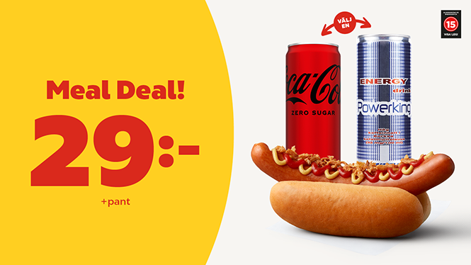 Meal deal korv och burkdryck