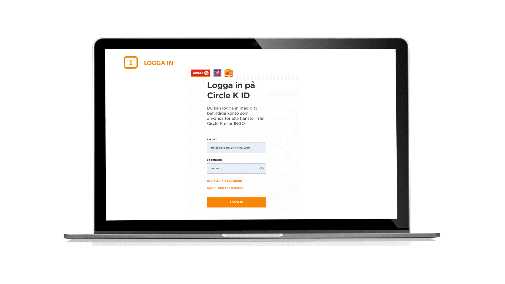 Inloggning och nytt lösenord